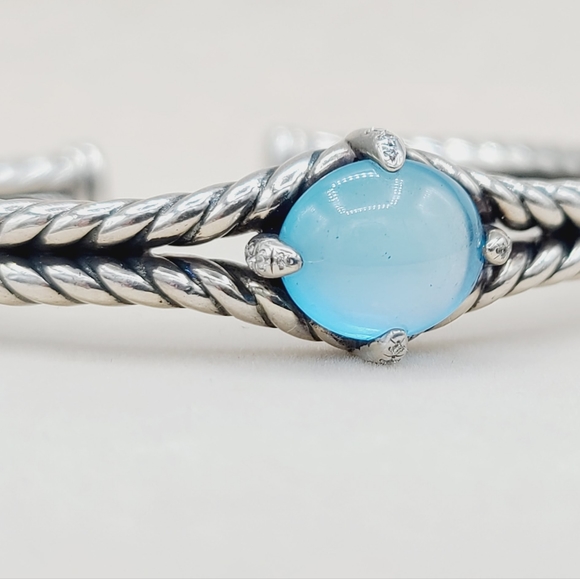 David Yurman Chatelaine Blue Topaz Diamond Bracelet - Picture 5 of 12